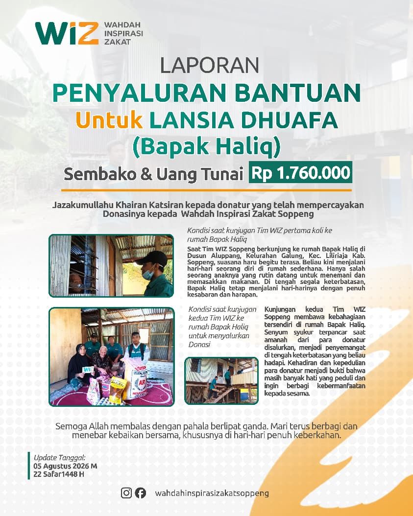 Penyaluran bantuan untuk lansia dhuafa di Soppeng