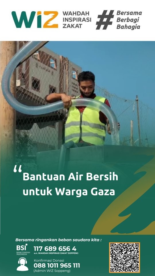 Bantuan air bersih untuk warga Gaza, Palestina